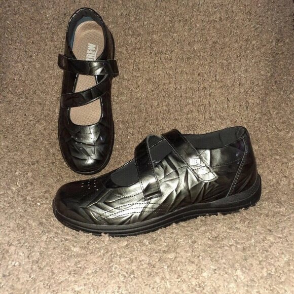 DREW-Last Orchid-Gray-Patent Leather Mary Jane Diabetic Comfort-SZ 8.5-Near Mint - Picture 1 of 7